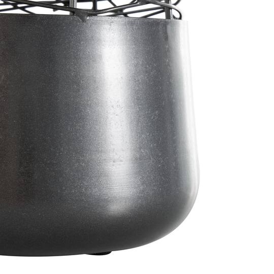 Black Abstract Intertwined Wire & Solid Metal Vase